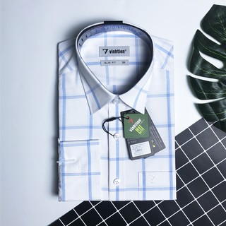 Áo sơ mi nam tay dài vạt bầu Slim Fit Bamboo Vĩnh Tiến 399 - G344
