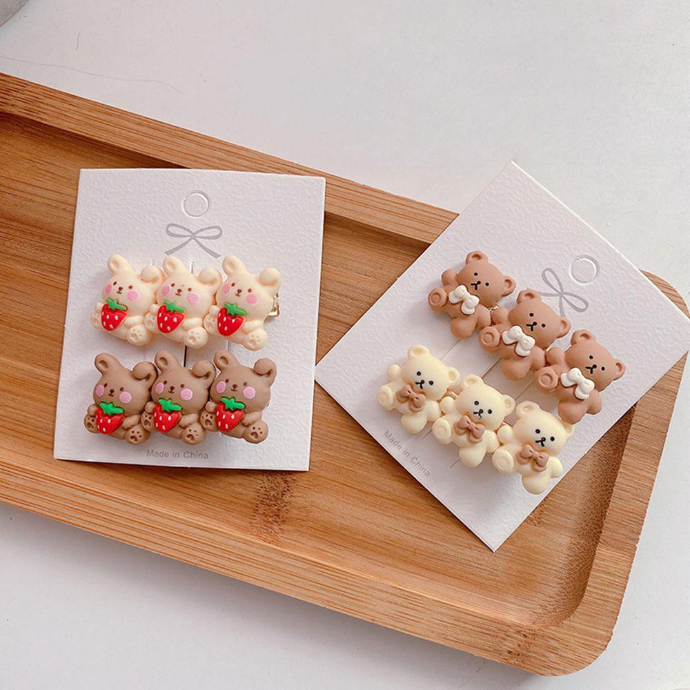 CACTU 2 Pcs Hair Accessories Hair Clips Girls Bear Hairpins Heart Star Cute Headwear Children Hairband