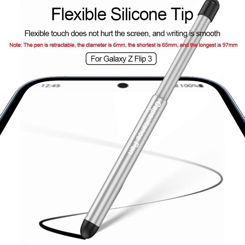 Bao Da Điện Thoại Nắp Gập Từ Tính Kèm Bút Cảm Ứng Dành Cho Samsung Galaxy Z Flip 3 5G