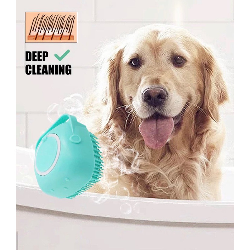 Bàn chải tắm cho chó mèo - Bàn chà lông găng tay massage cho cún và mèo - Dreampet