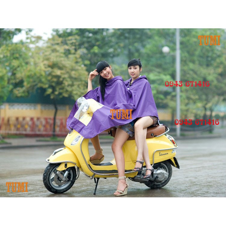 Áo mưa TUMI 2 mũ-inbox chọn màu