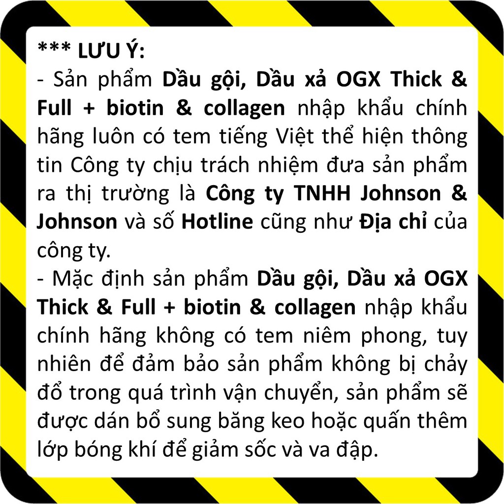 Bộ 2 Chai Dầu Gội Và Dầu Xả Dưỡng Dày Tóc OGX Thick & Full + Biotin & Collagen (385ml/Chai)