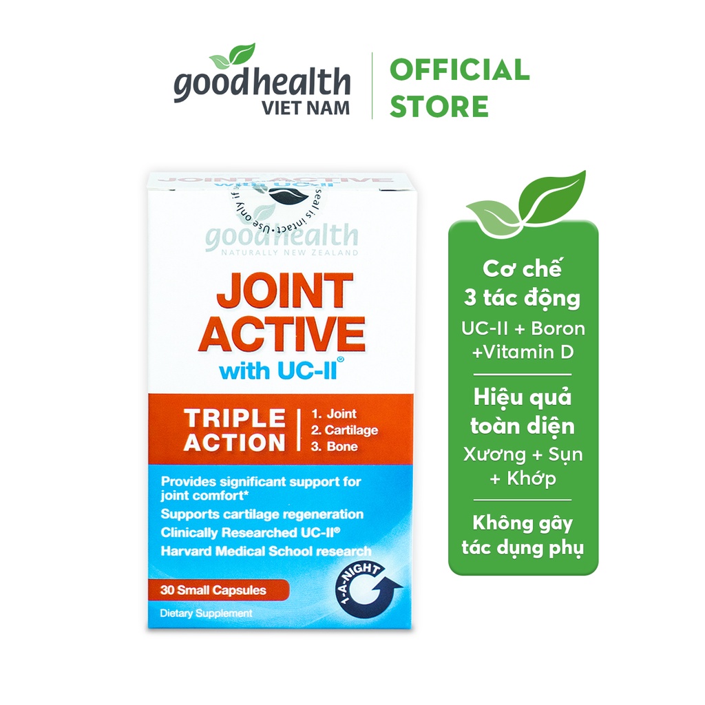 Viên sụn khớp Goodhealth Joint Active bổ sung UCII phục hồi tái tạo nuôi dưỡng sụn khớp hộp 30v