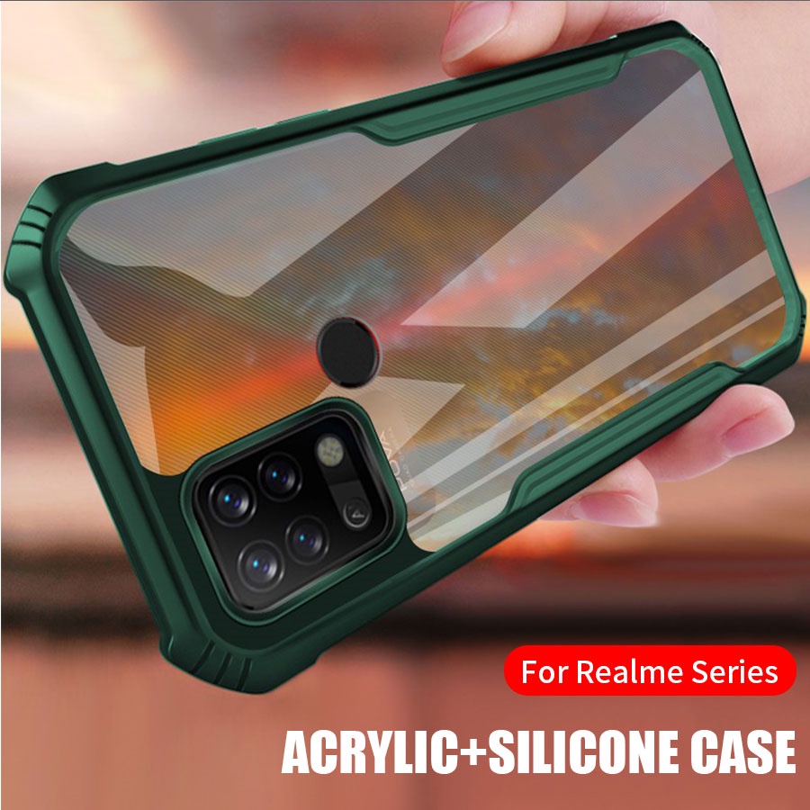 Ốp Điện Thoại Acrylic Trong Suốt Chống Sốc Cho Realme 9 Pro 9i C3 C11 C12 C15 C17 C20 C21 C35 Narzo 50A Prime