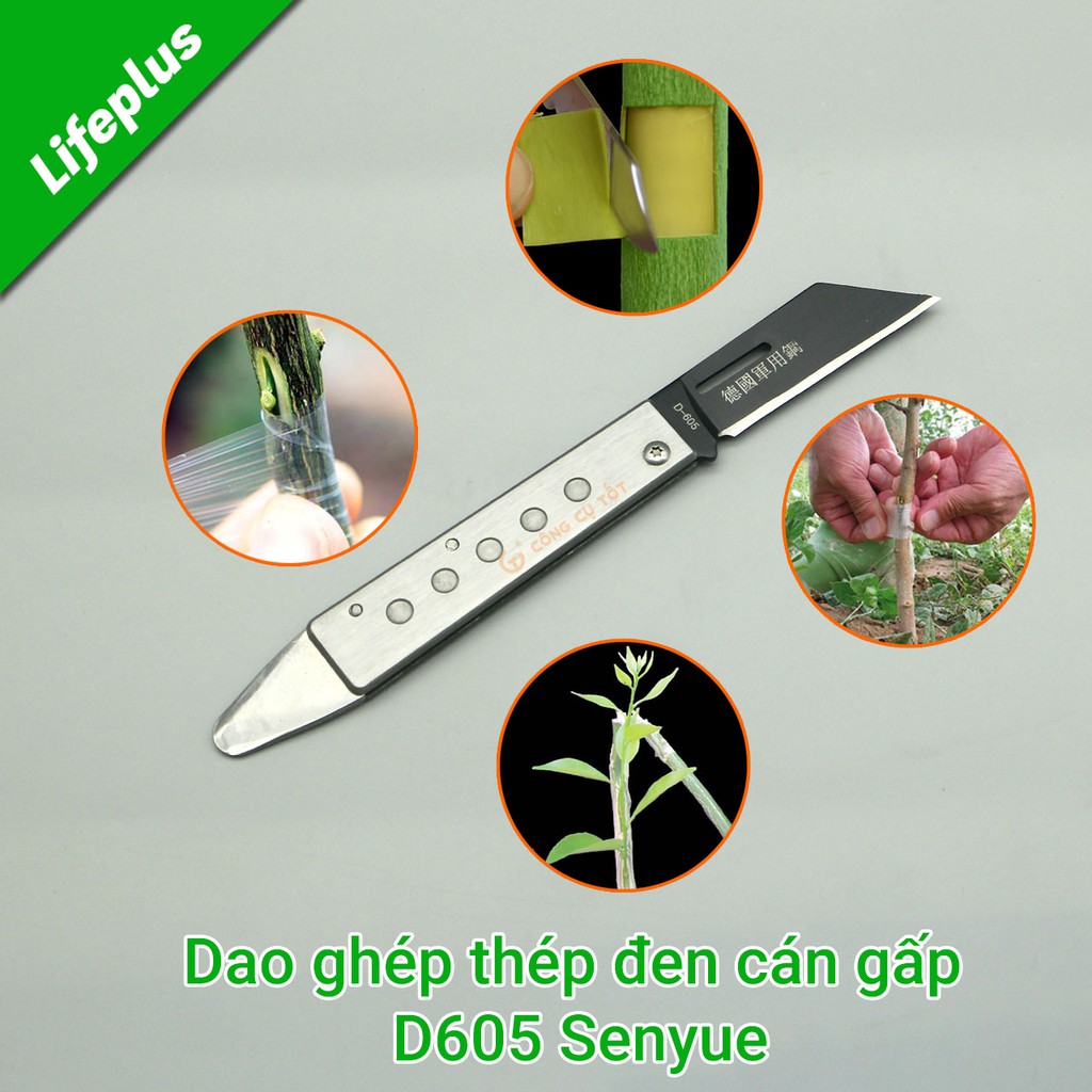 Dao ghép cây, dao phượt thép đen Senyue 605