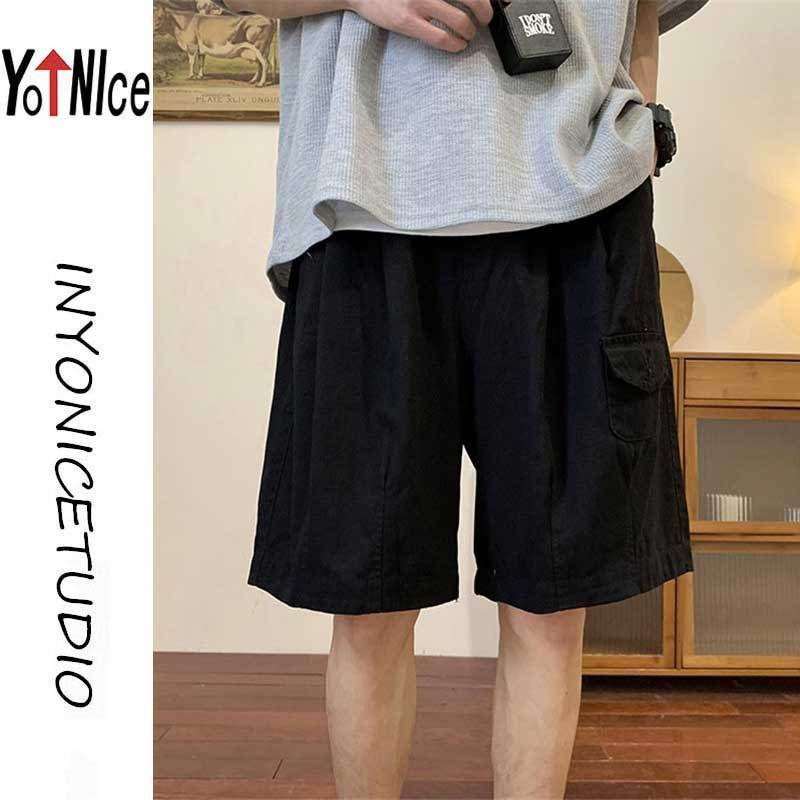 Quần Short Dáng Rộng Phối Túi Thời Trang Mùa Hè Nhật Bản Mới Cho Nam