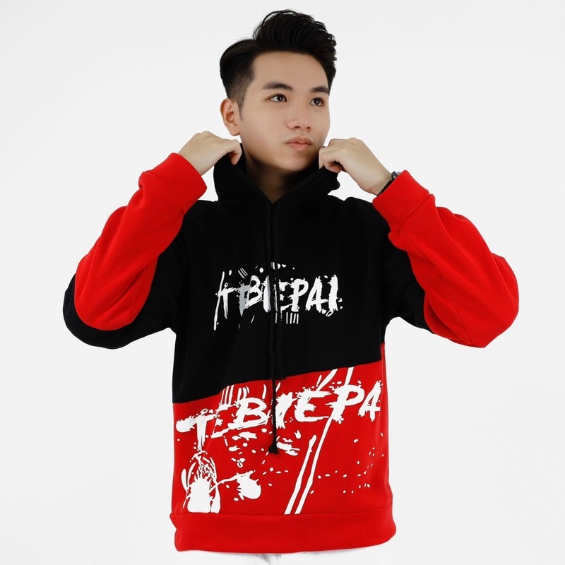 Áo Hoodie Nam Nữ Phối Đỏ Đen Chất Nỉ Cao Cấp Vải Đẹp