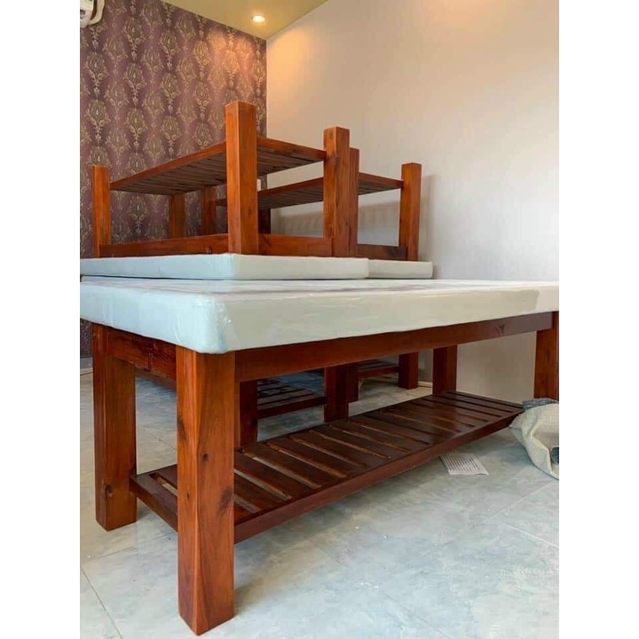 Giường Gỗ Spa, Giường Gỗ Body Spa, Giường Gỗ Massage - Mẫu Thụt Đầu - Luôn Có Hàng