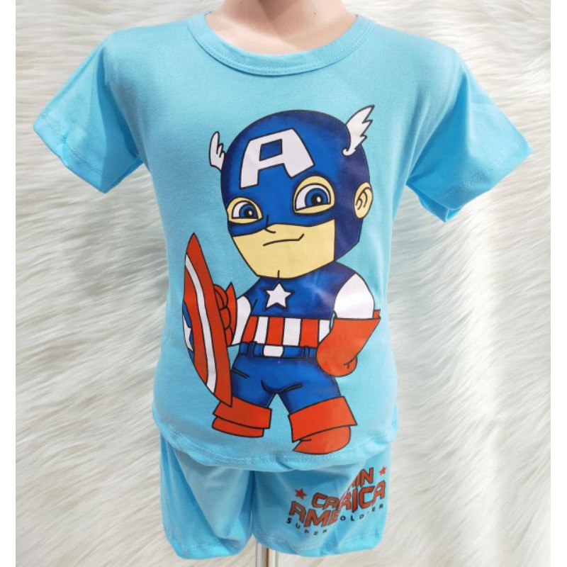 Bộ quần áo in hình Captain America cho bé trai từ 1-6 tuổi