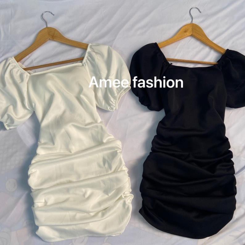 Váy đầm nữ body đan dây lưng nhún hông HT06 | BigBuy360 - bigbuy360.vn