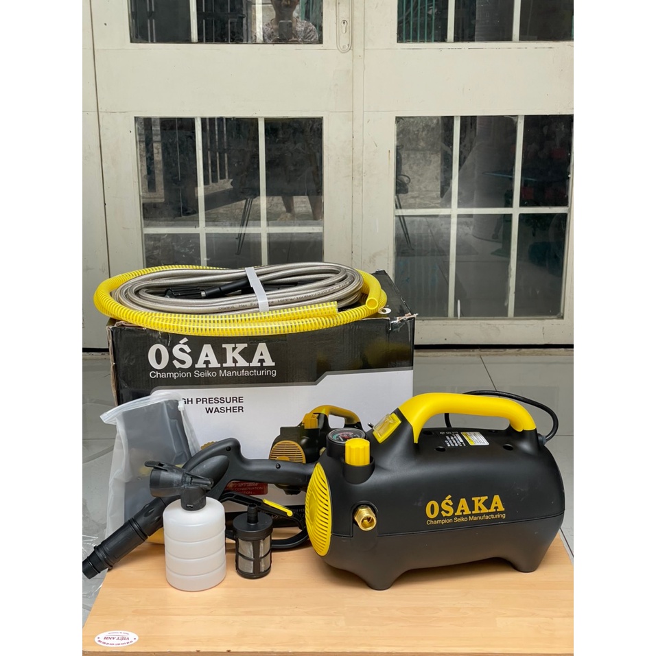 Máy rửa xe mini Osaka S3 2000w, có chỉnh áp, lõi đồng 100%, máy rửa xe gia đình