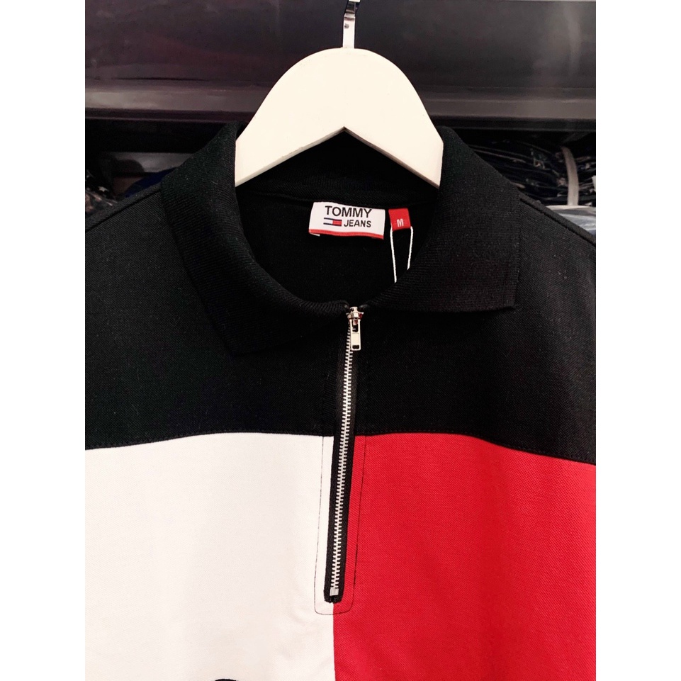 Áo Phông Thun Polo Nữ Nam Có Cổ Tommy0023 Thời Trang Thể Thao Local Brand VNXK Dư Xịn Áo Cổ Trụ Tay Ngắn Trắng