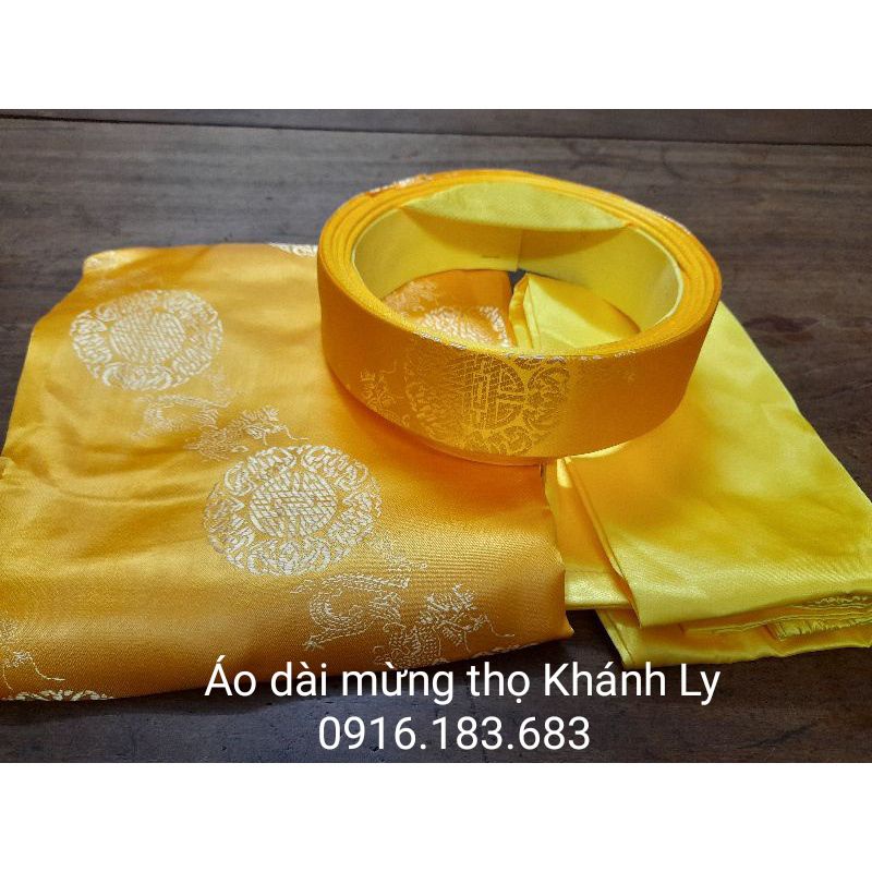 Áo dài mừng thọ màu vàng
