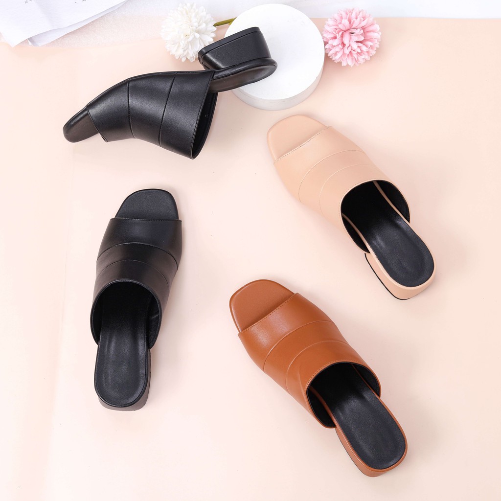 Giày Cao Gót/ Guốc Dép Nữ 3cm Bản Ngang Kiểu Yên Ngưa Kyan
