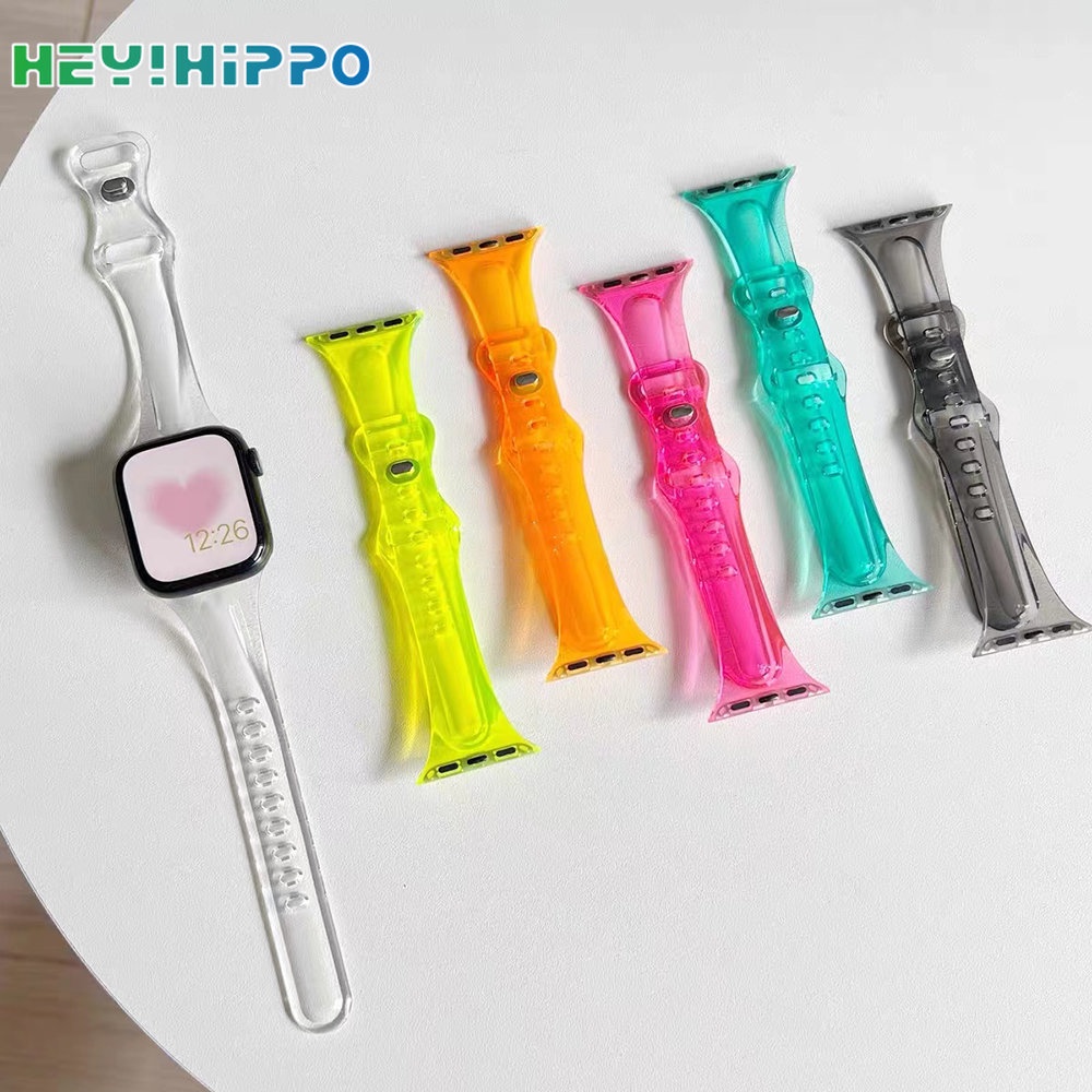 Dây Đeo Bằng silicone Trong Suốt Cho Đồng Hồ Thông Minh iwatch 8 / 7 / 6 / SE / 5 / 4 / 3 8 45 / 44 / 42 / 41 / 40 / 38mm
