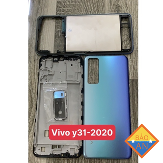 bộ vỏ vivo Y31-2020 ( sườn, lưng,maket,kính cam,nút bân)