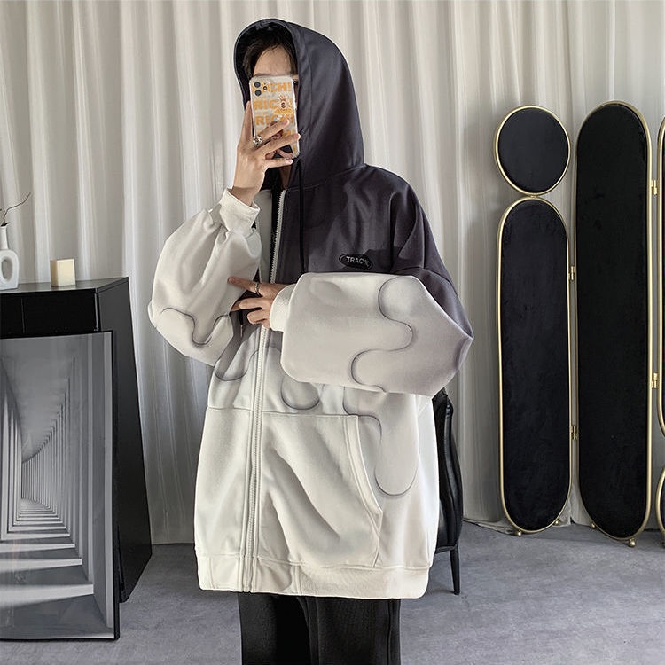 【Yuki】Áo hoodie kéo khóa màu loang siêu HOT | BigBuy360 - bigbuy360.vn