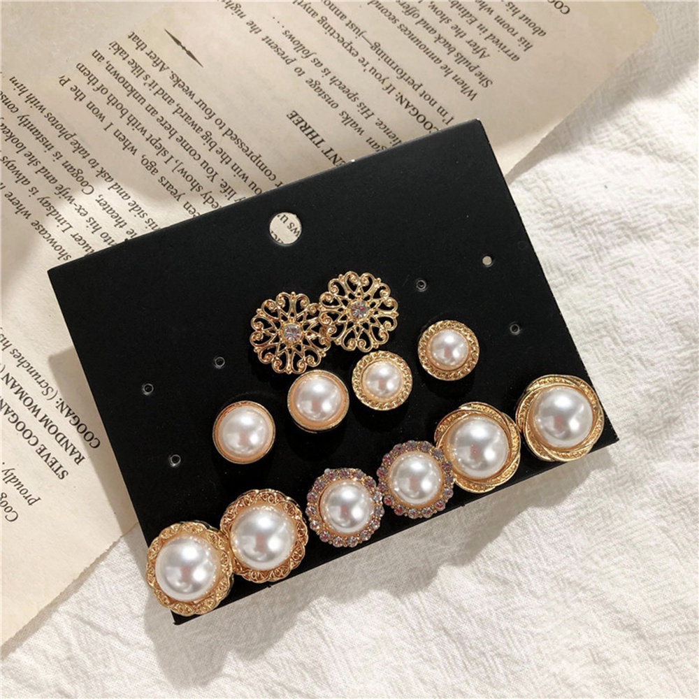 【COD】Set 6 cặp khuyên tai thời trang Retro cho nữ