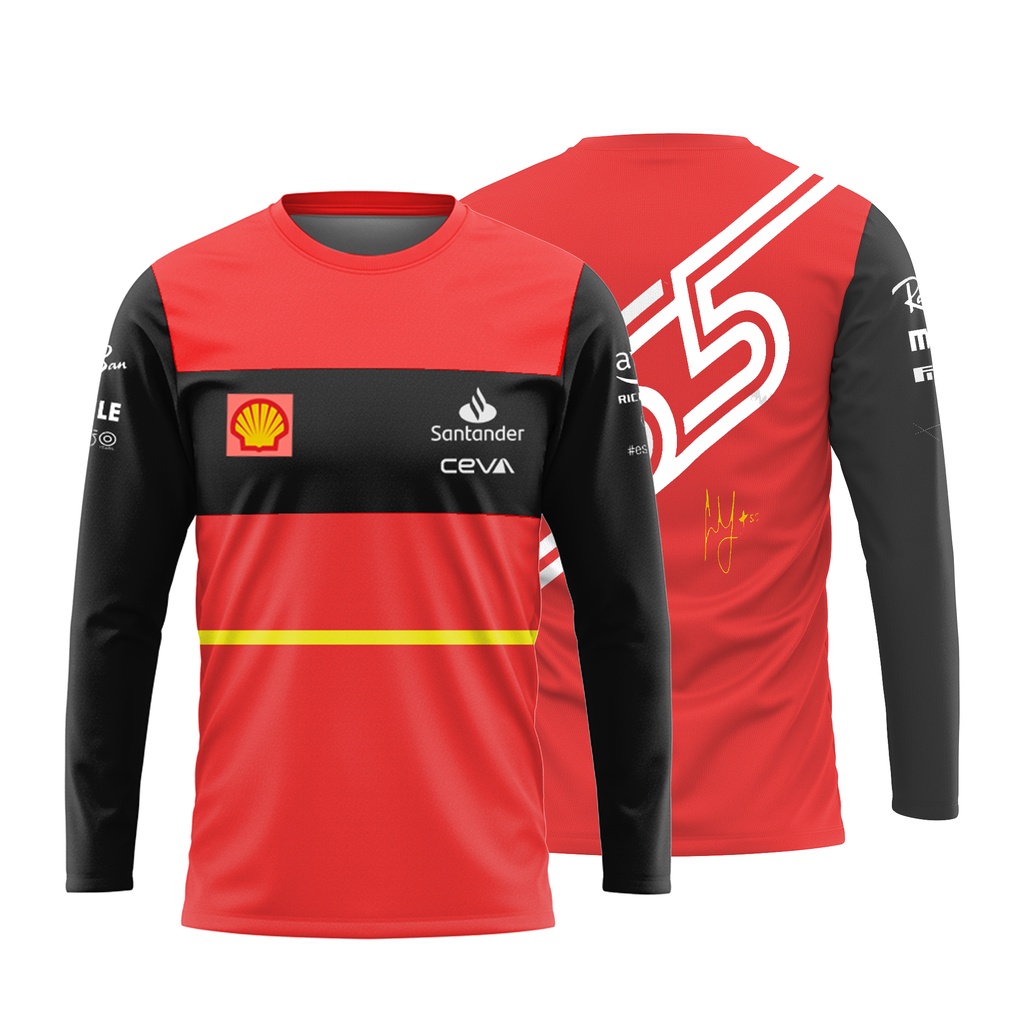 Ferrari New Season Men 'S No. Áo Thun Thể Thao Tay Dài 55 Công Thức One F1 16 Long-Top TENK
