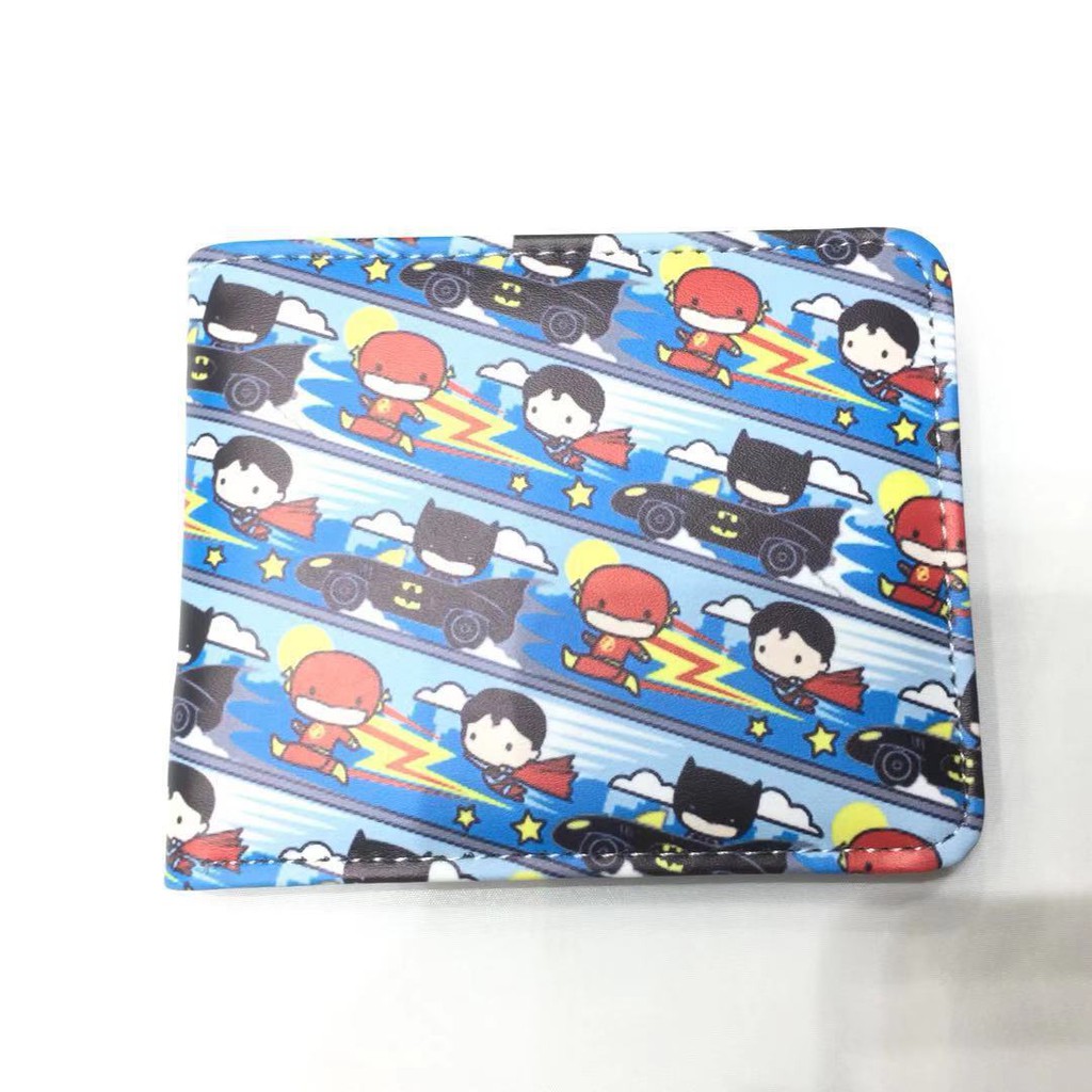 Ví Ngắn Cầm Tay In Hình Siêu Anh Hùng Flash Batman Dễ Thương