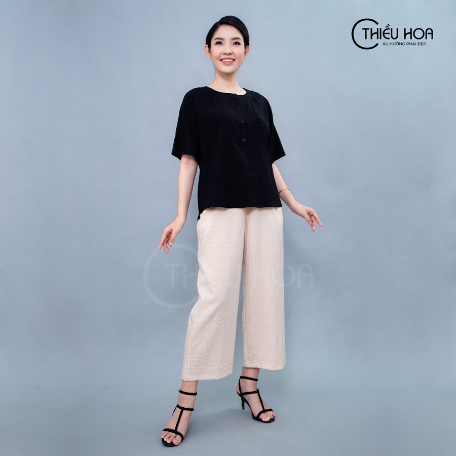 Áo Nữ Trung Niên Linen Thiều Hoa H111