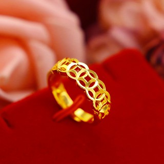 Nhẫn kim tiền phát tài phát lộc dành cho nam nữ mạ vàng 24k