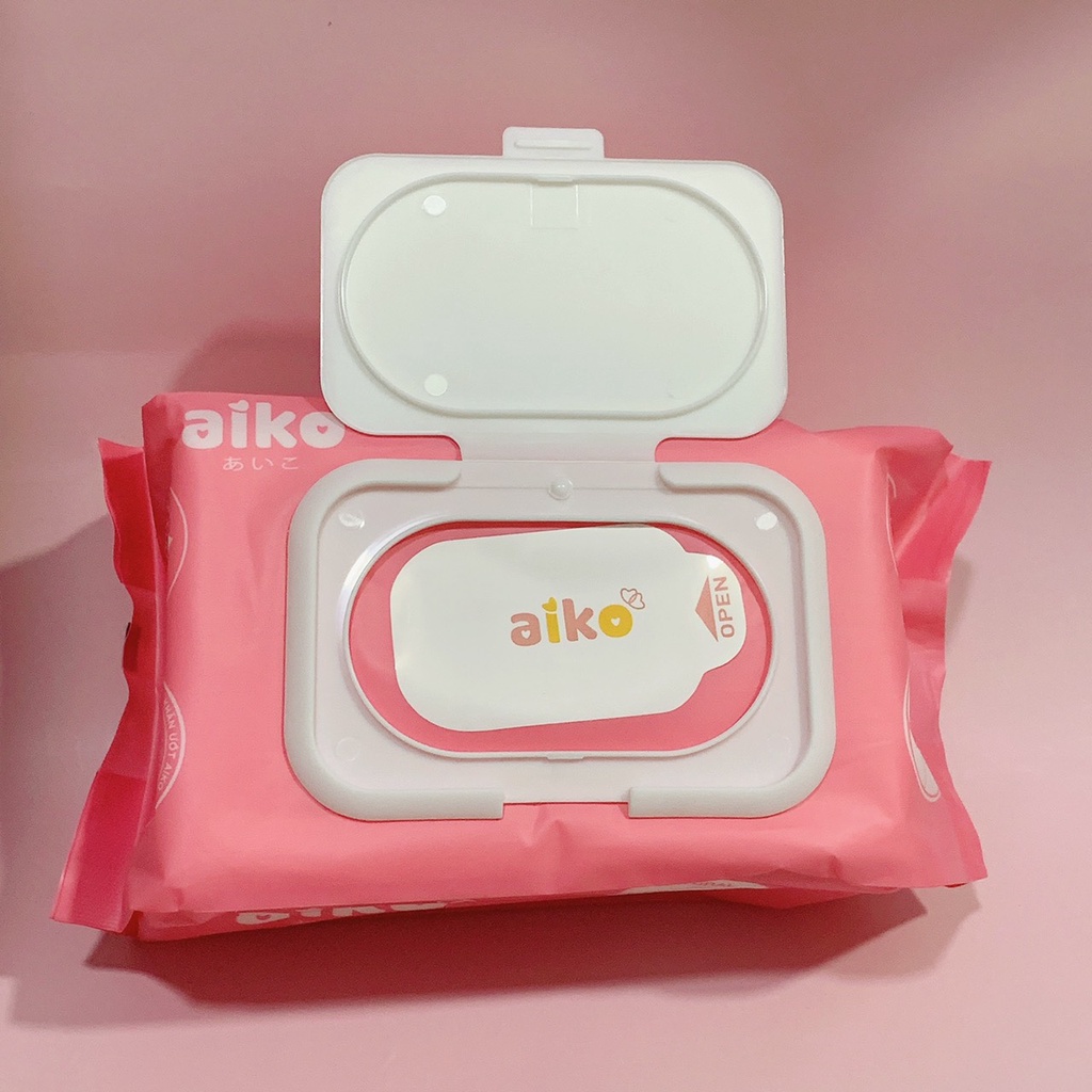 Khăn ướt Aiko kháng khuẩn cho bé - Khăn ướt không mùi gói 100 tờ an toàn cho bé sơ sinh và trẻ nhỏ - Happy Pig