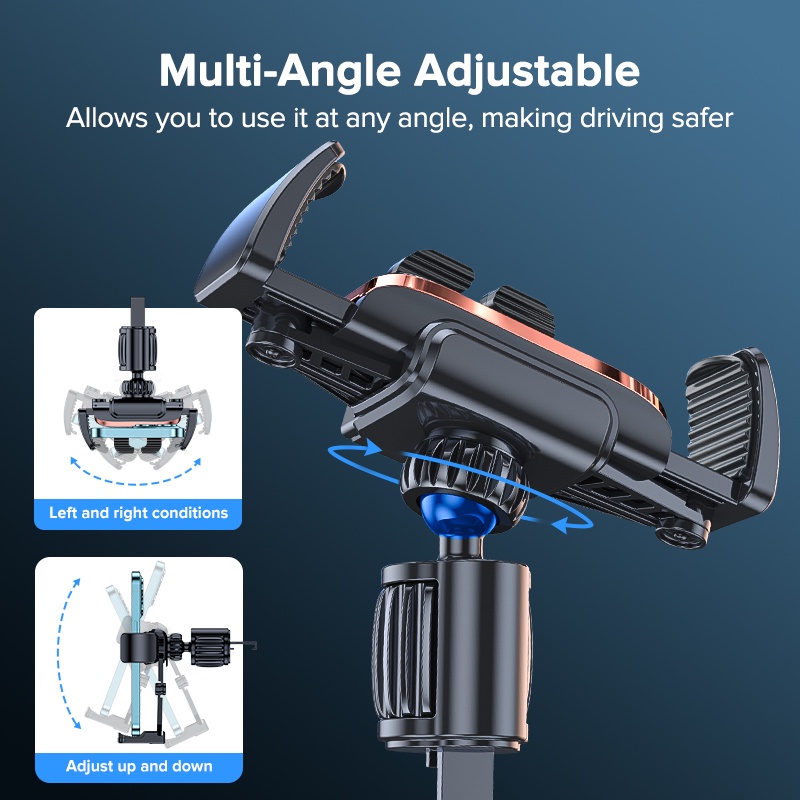 Giá đỡ điện thoại gắn ô tô QOOVI xoay 360 độ vân cacbon tinh tế nhỏ gọn kẹp cửa/ khe gió điều hoà tiện lợi