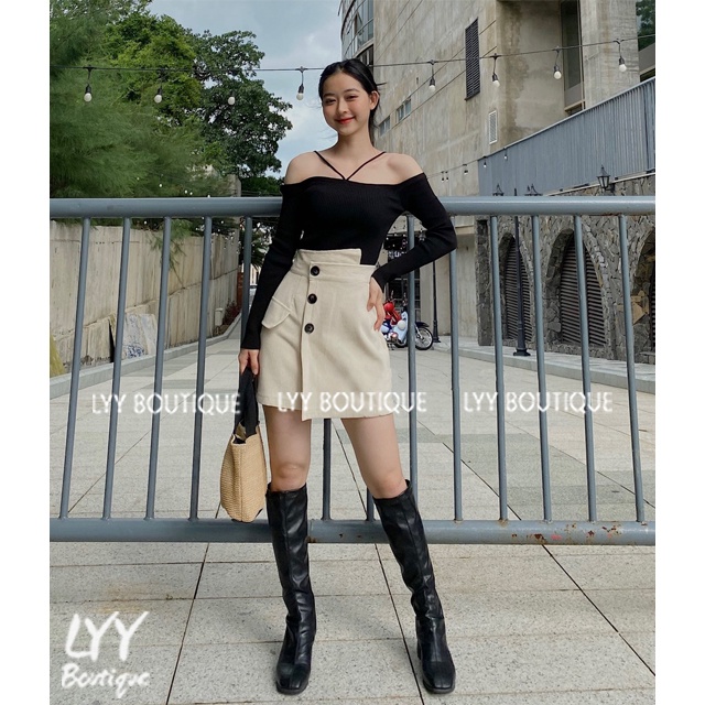 Chân Váy chữ A cạp lệch HACK EO kèm lót quần chất nhung tăm Quảng Châu, Chân váy ngắn hot hit LYY BOUTIQUE | BigBuy360 - bigbuy360.vn