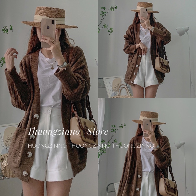 Áo khoác Cadigan dáng dài len thừng form RỘNG OVERSIZE, ÁO LEN CHẤT ĐẸP khoác ngoài