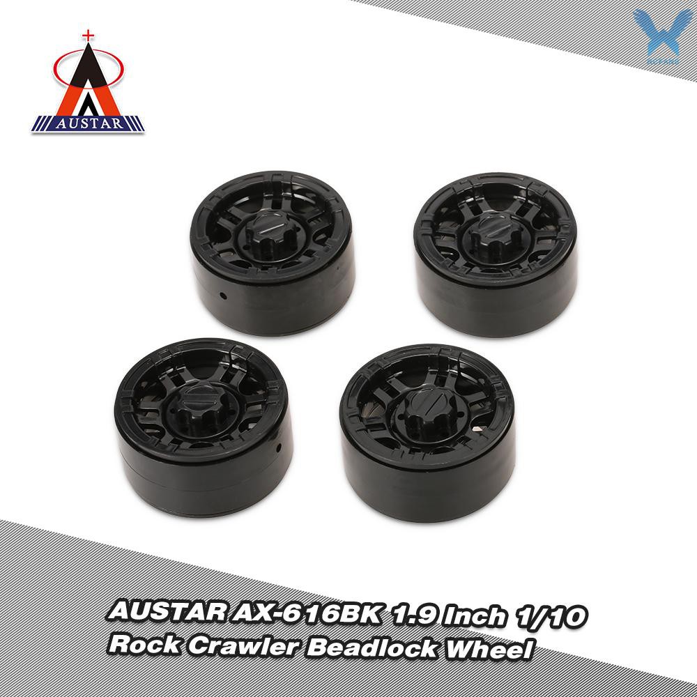 4 Bánh xe AUSTAR AX-616BK 1.9 Inch 1/10 cho D90 SCX10 AXIAL RC4WD TF2 RC
