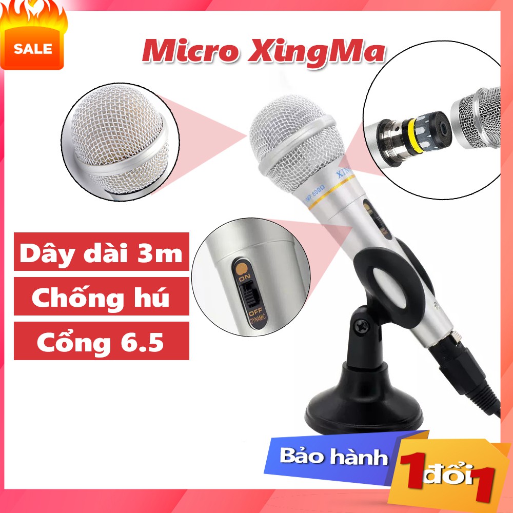 Micro Karaoke Chống Hú, Độ nhạy - hút âm cao - TOP Mic Hát Karaoke mẫu mới,Mic karaoke xingma. Bảo hành 1 đổi 1