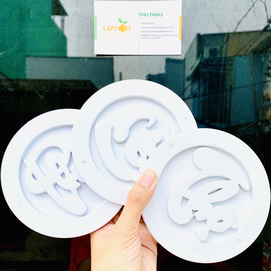 Bộ khuôn nhận xôi, làm bánh chữ Phúc Lộc Thọ bằng nhựa cao cấp 3 trong 1, sắc nét, tiện dụng