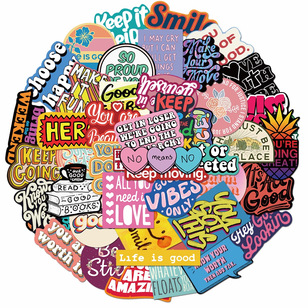 50 Miếng dán chống thấm nước họa tiết độc đáo dễ thương trang trí laptop