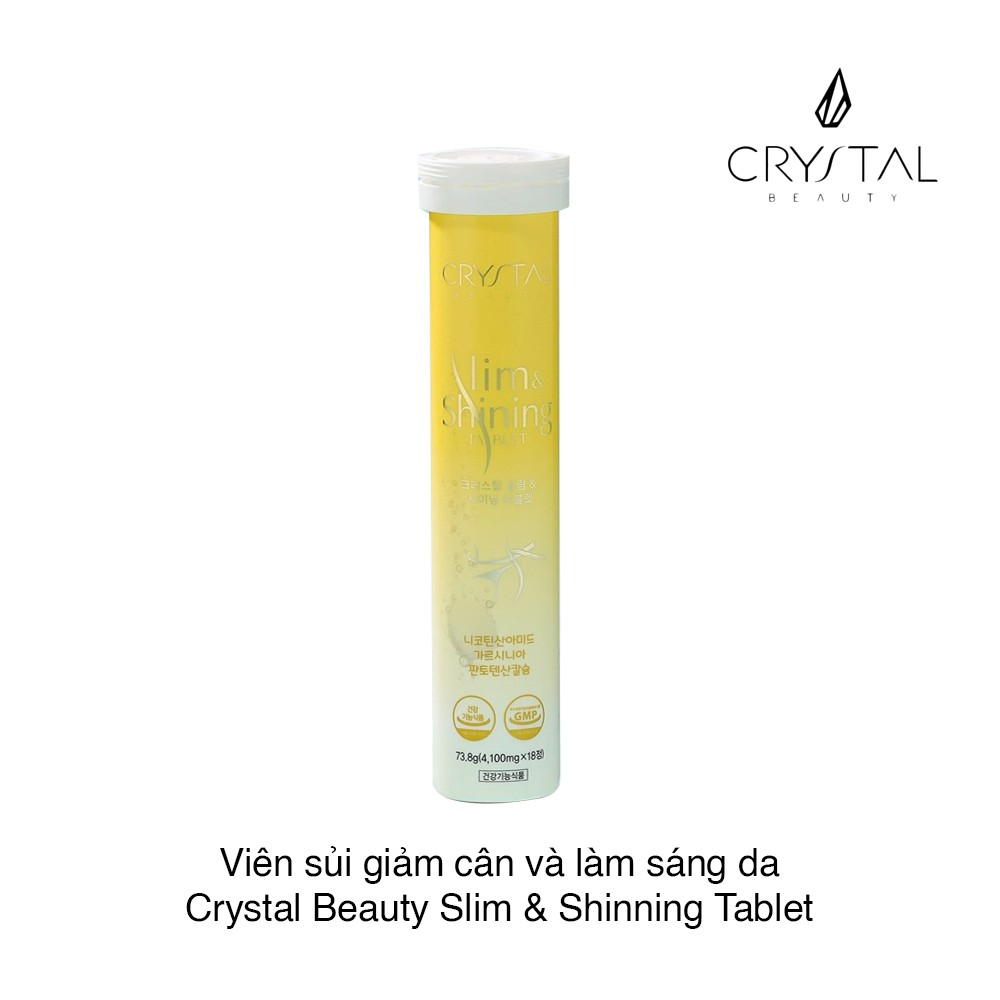 Viên Sủi Giảm Cân Trắng Da Crystal Slim Shining Cao Cấp Từ Hàn Quốc