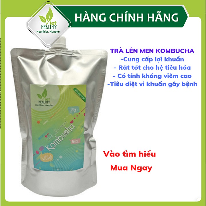 Trà lên men Kombucha 1 lít túi tiện lợi Viet Healthy