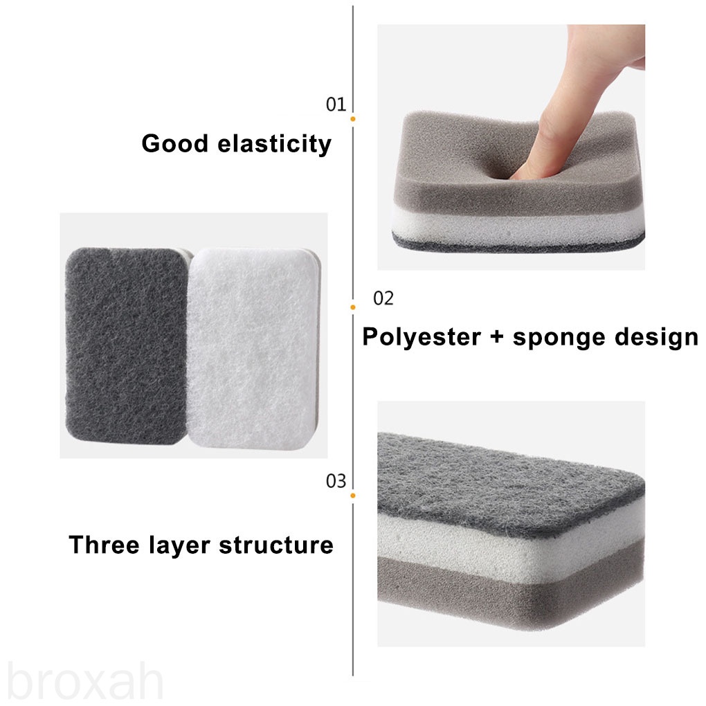 Set 5 Miếng Bọt Biển Rửa Chén Hai Mặt Chống Trầy Xước