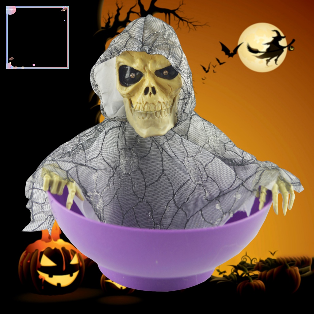 Tô Đựng Kẹo Hình Bộ Xương Halloween Độc Đáo