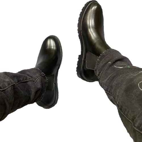 [Tặng quà] Giày da nam chelsea boots cao cấp mũi tròn da bò thật 100%