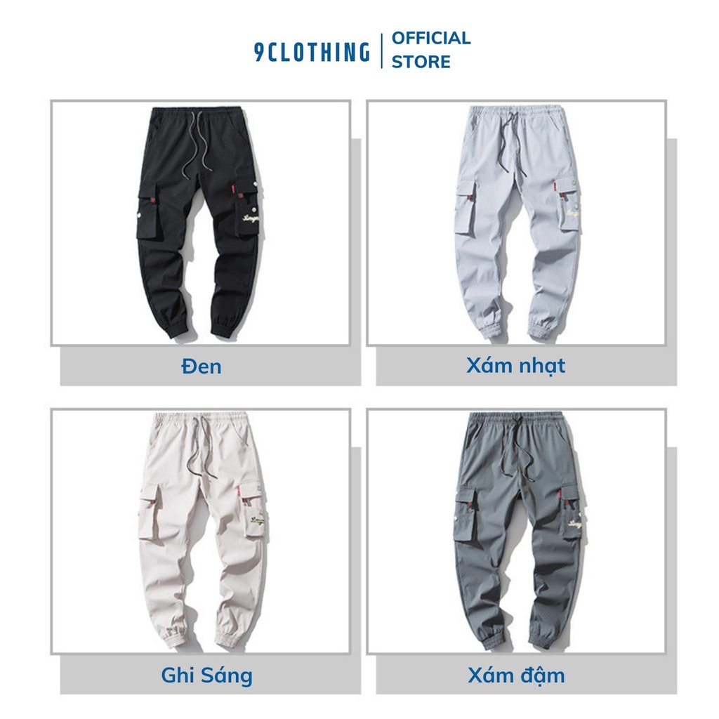 Quần jogger nam túi hộp bo gấu kiểu dáng thể thao, quần dài nam ống rộng phong cách streetwear Ulzzang Hàn từ 9CLOTHING