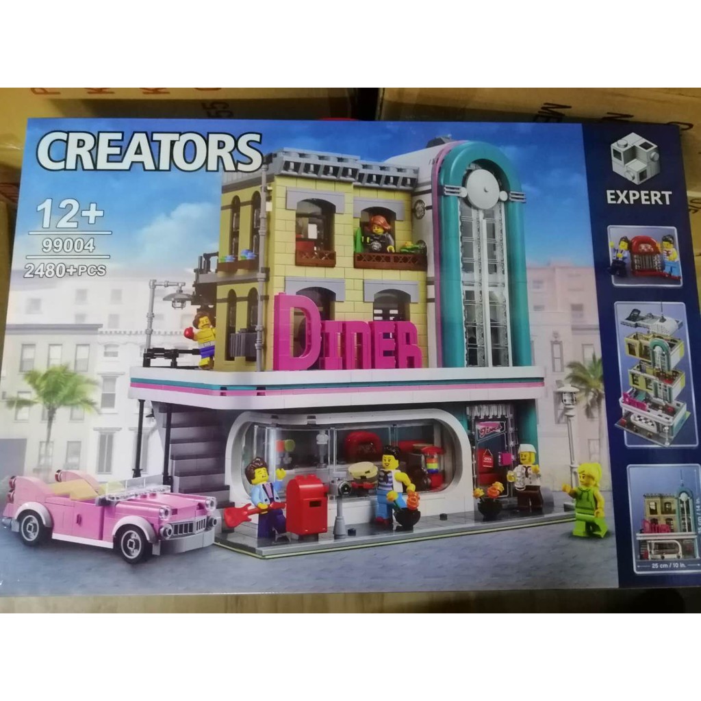 (có sẵn) đồ chơi lắp ráp mô hình CREATOR 99004 Nhà hàng DINER Tiệm Ăn Tối Góc Phố