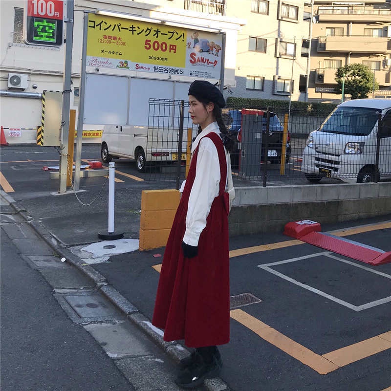 Bộ Áo Sơ Mi + Đầm Không Tay Thiết Kế Mới Thời Trang Theo Phong Cách Hàn Quốc Dành Cho Nữ