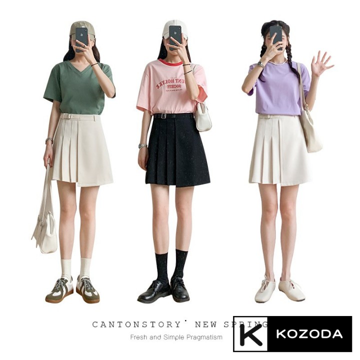 Chân váy xếp ly ngắn nữ eo cao hè 2021 phong cách mới ôm dáng chữ a kozoda cv20b | BigBuy360 - bigbuy360.vn