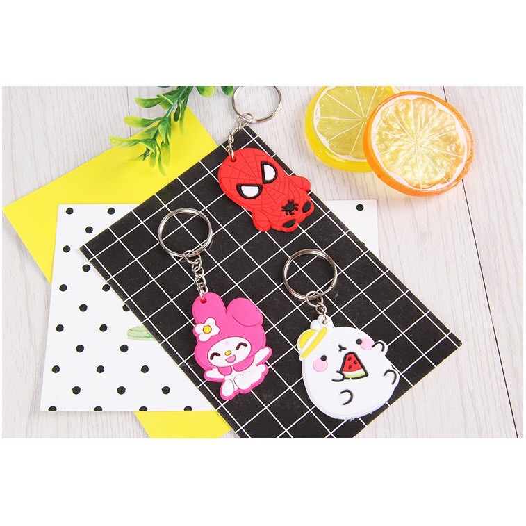 Móc khóa nhựa dẻo PVC dễ thương nhiều hình thù cao cấp