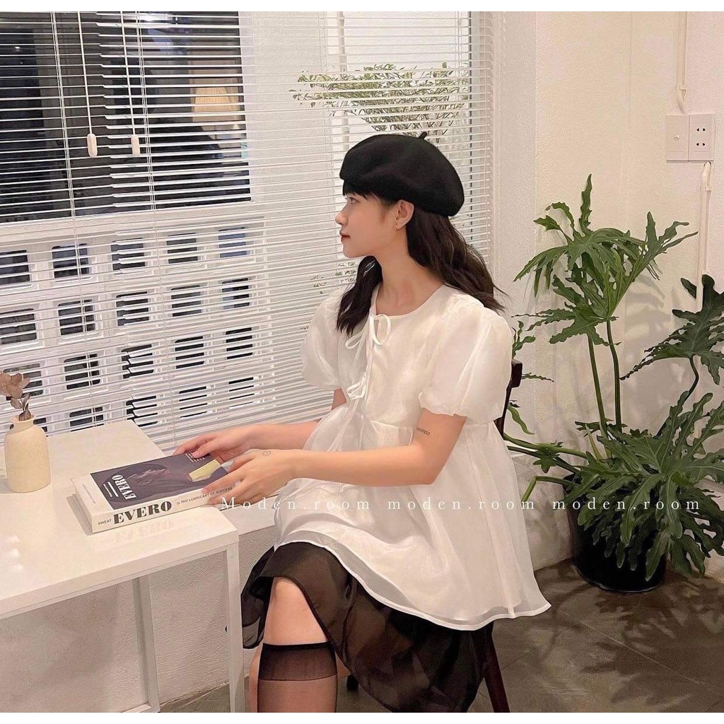 [FREESHIP, MẪU MỚI] VÁY, ĐẦM BUỘC DÂY NGỰC ÁO BABY DOLL CHẤT TƠ KÍNH HAI MÀU TRẮNG CAM XINH LUNG LINH  DỊU DÀNG NỮ TÍNH