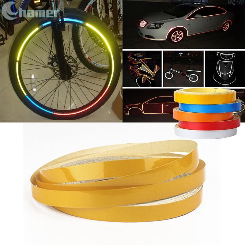 Cuộn dải phản quang dán vành bánh xe/ khung viền xe 5m tiện lợi dành cho xe hơi/ xe máy/ xe đạp