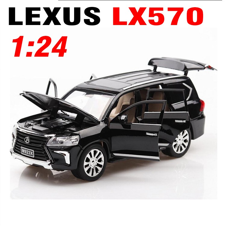 Mô hình xe Lexus LX570 XLG tỉ lệ 1:24 xe ô tô đồ chơi trẻ em bằng sắt chạy cót