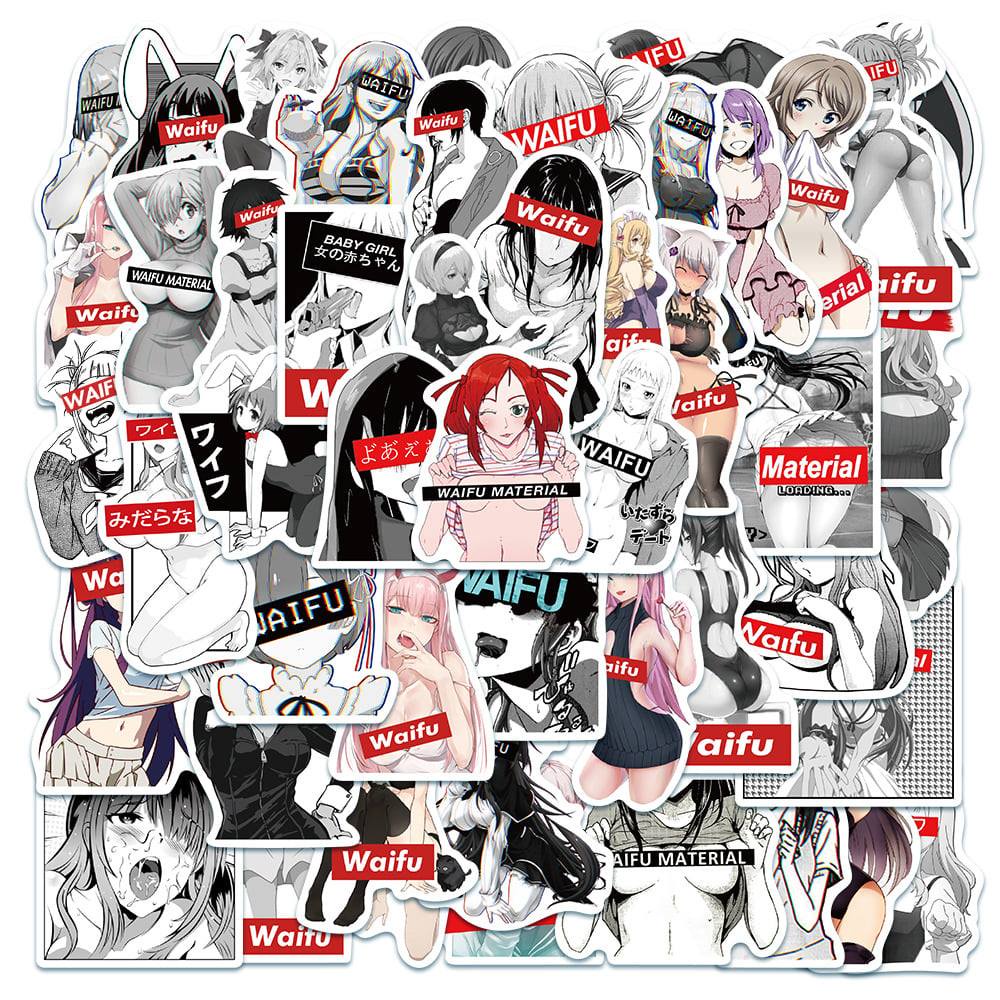 Bộ sưu tập 50 Sticker Waifu sticker anime chống nước
