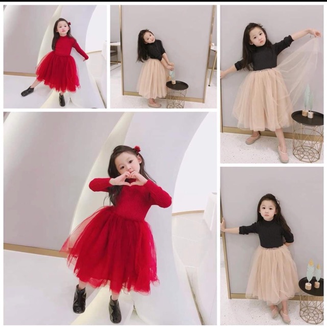 váy công chúa ren xoè