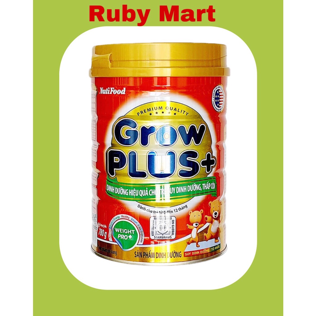 Sữa Bột Nutifood Grow Plus Đỏ Weight Pro+ Hộp 780g (Dinh dưỡng hiệu quả cho trẻ SUY DINH DƯỠNG THẤP CÒI)